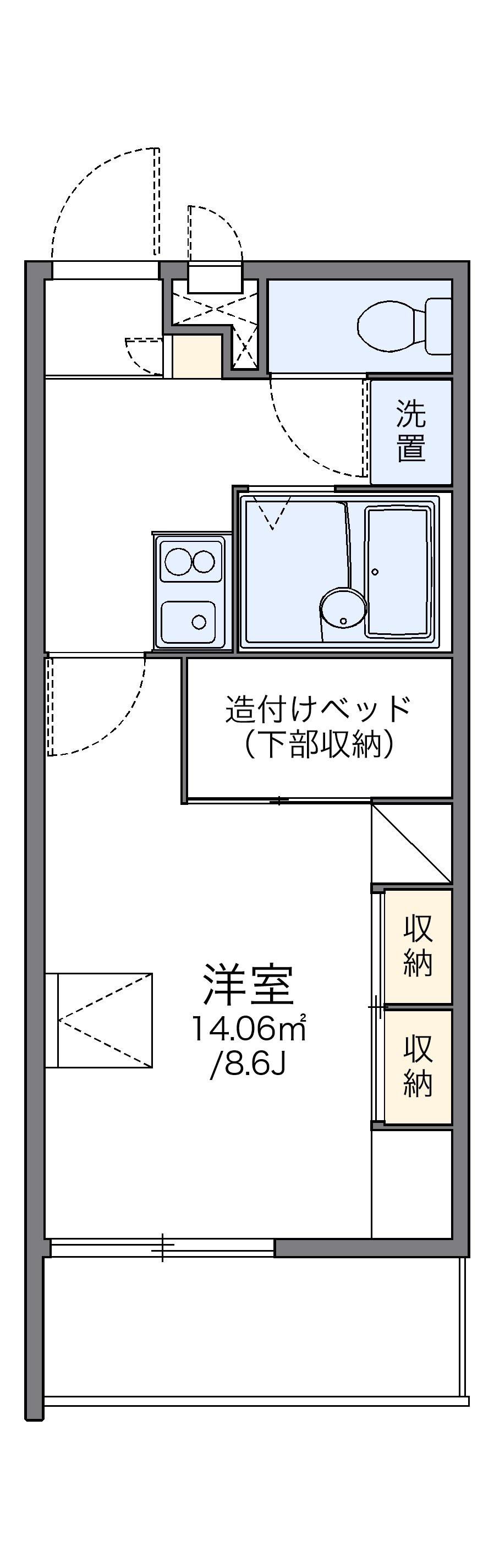 レオパレスコンフォール石橋A(1K/3階)の間取り写真