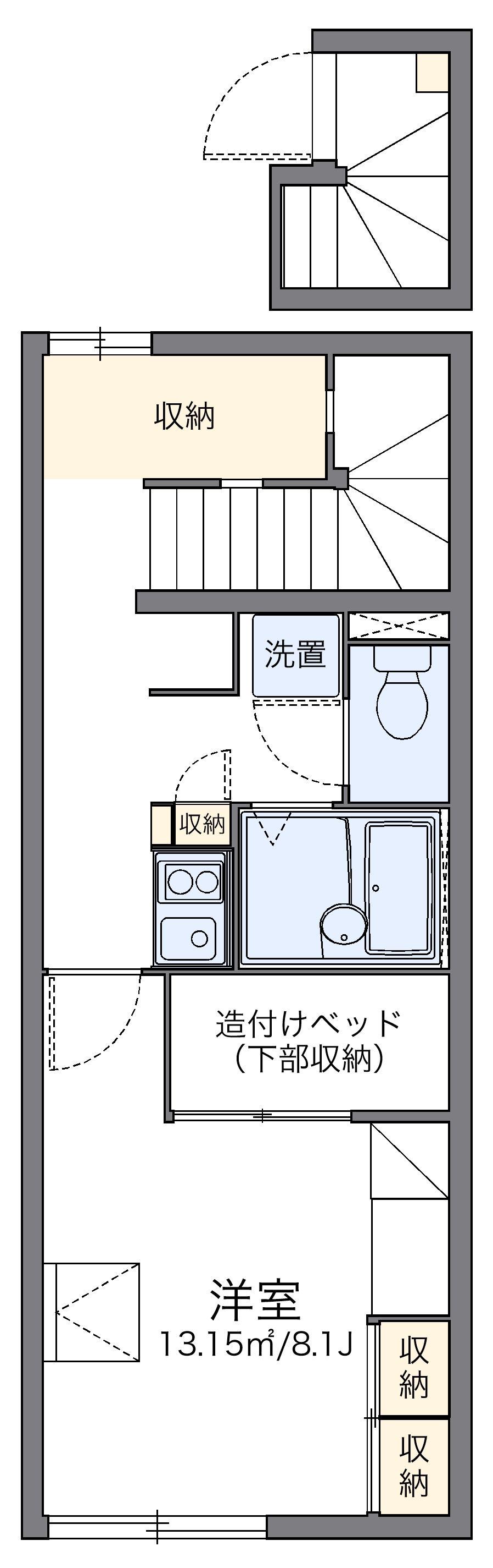 レオパレスソフィア B(1K/2階)の間取り写真