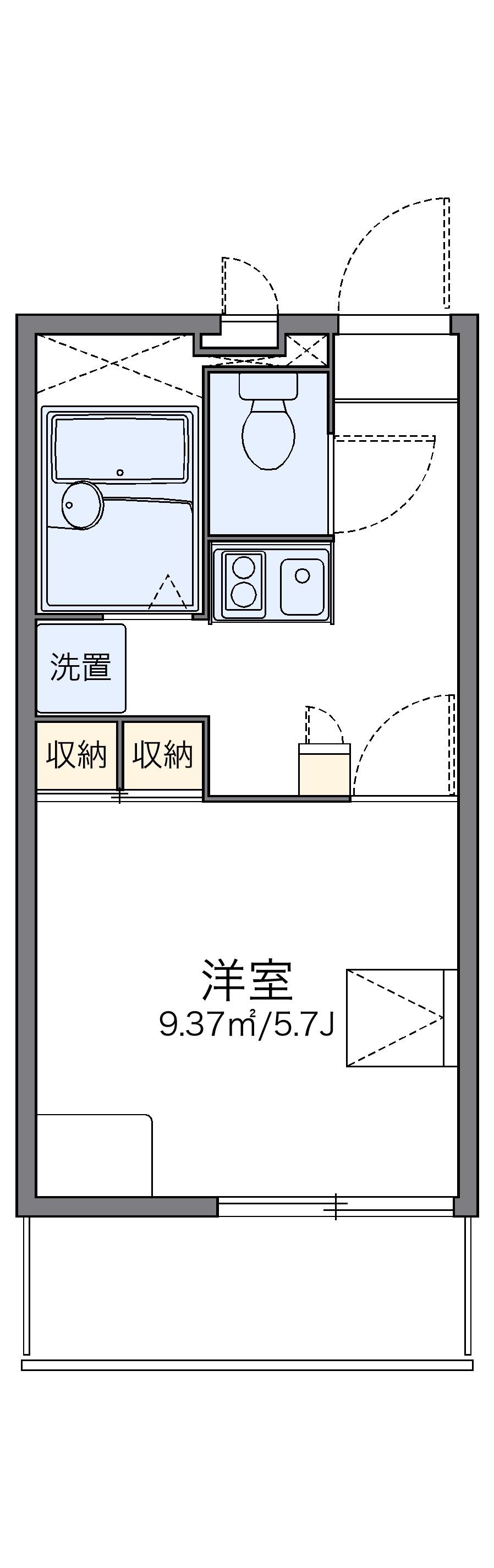 レオパレスプラムフィールド(1K/3階)の間取り写真