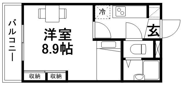 レオパレス花(1K/1階)の間取り写真