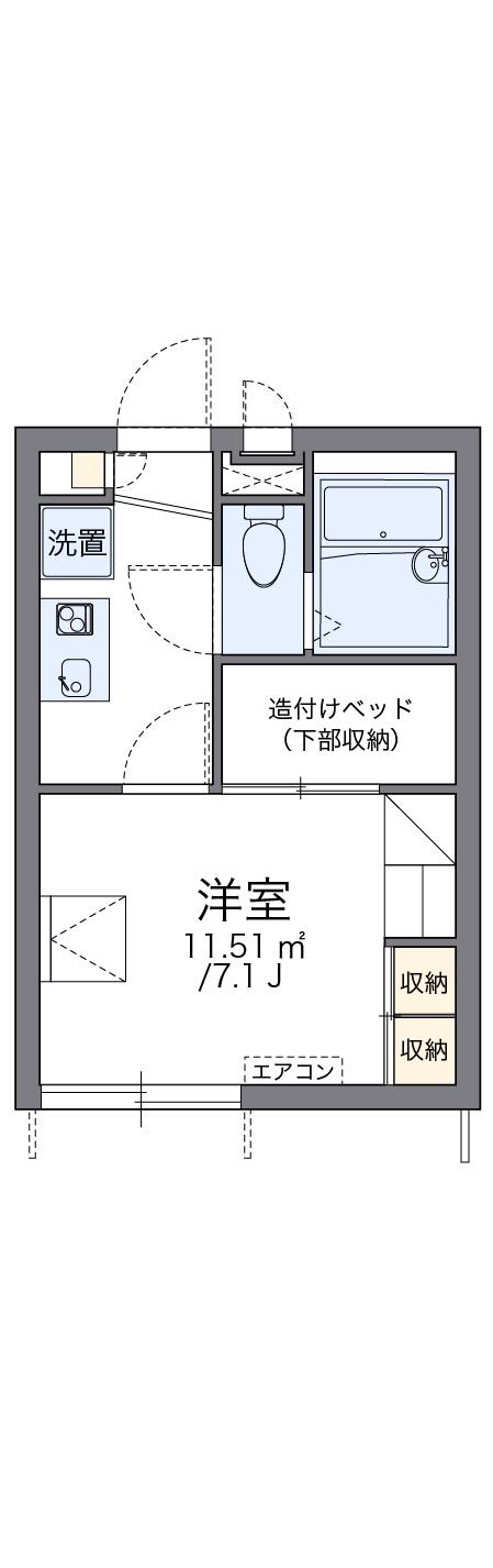 レオパレス操(1K/1階)の間取り写真