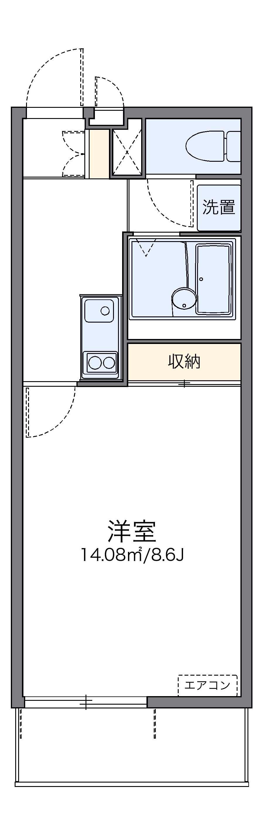 レオネクストレオーノ(1K/2階)の間取り写真