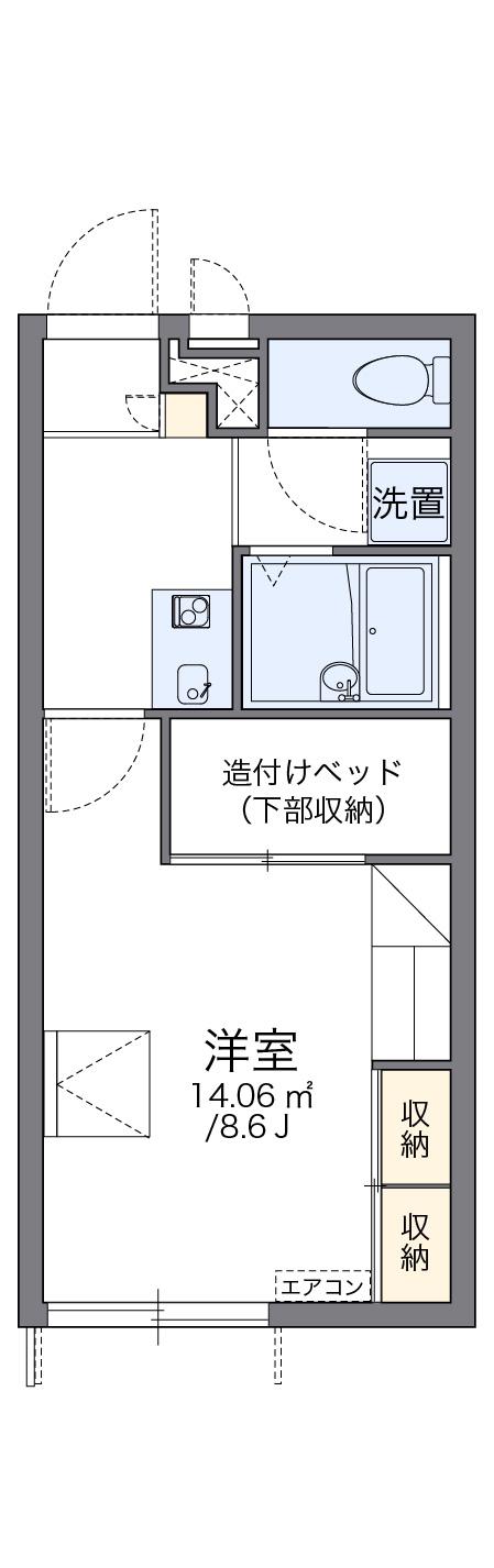 レオパレス希望(1K/1階)の間取り写真