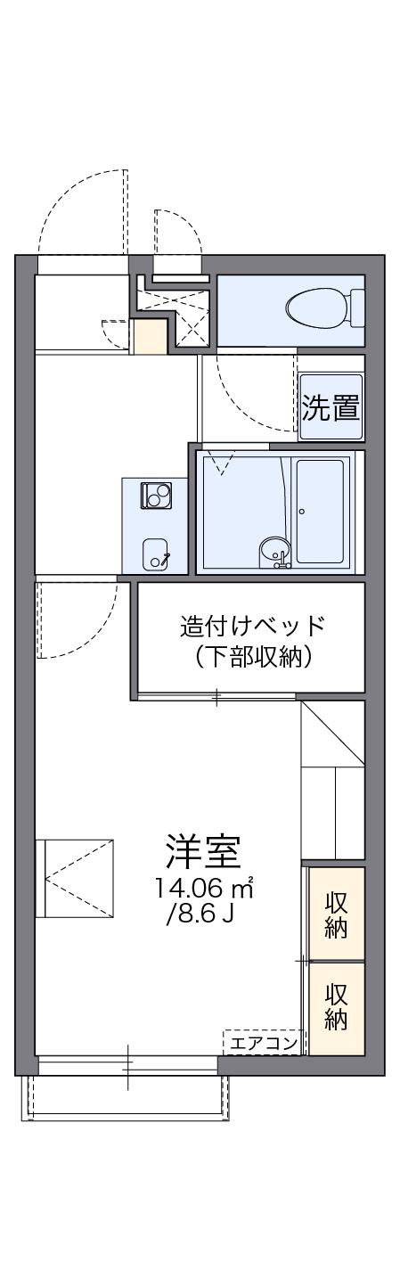 レオパレスガーデンハイツ富田(1K/2階)の間取り写真