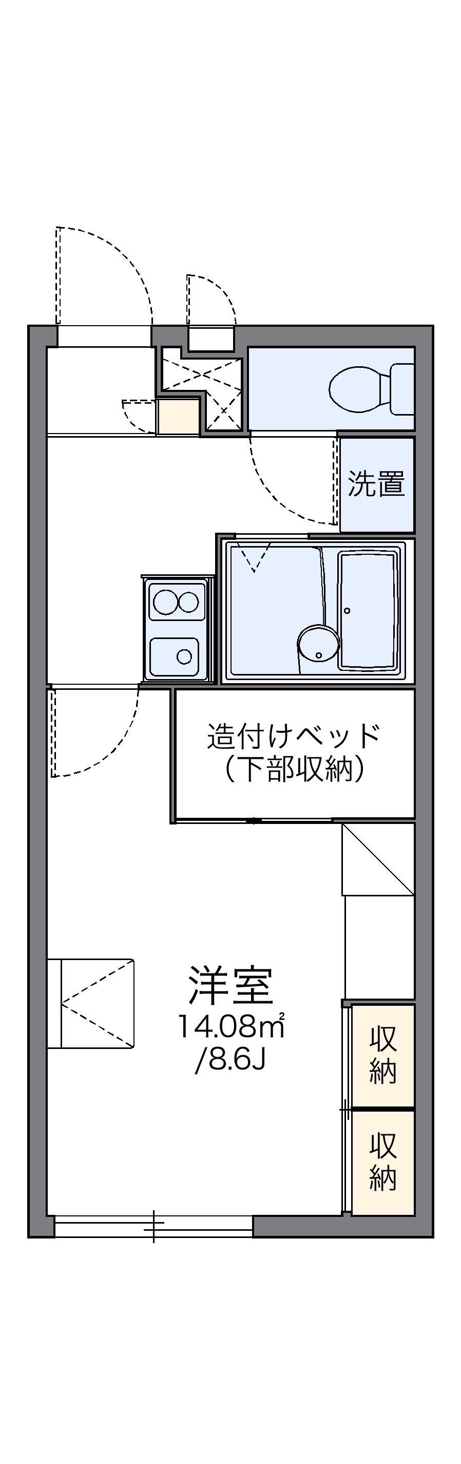 レオパレス総社南(1K/1階)の間取り写真