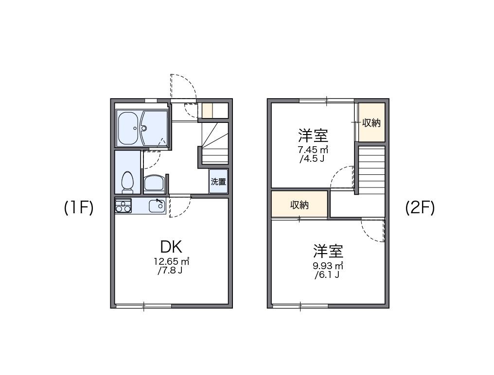 レオパレスカサベルデ(2DK/1階)の間取り写真