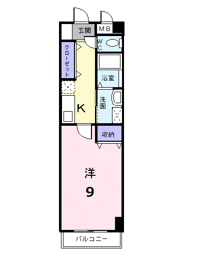 プリート カーサ(1K/4階)の間取り写真