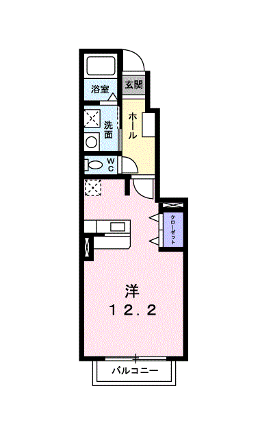 SUNSGARDENA(ワンルーム/1階)の間取り写真