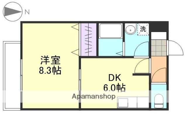 メゾンナガヤマ A(1DK/2階)の間取り写真
