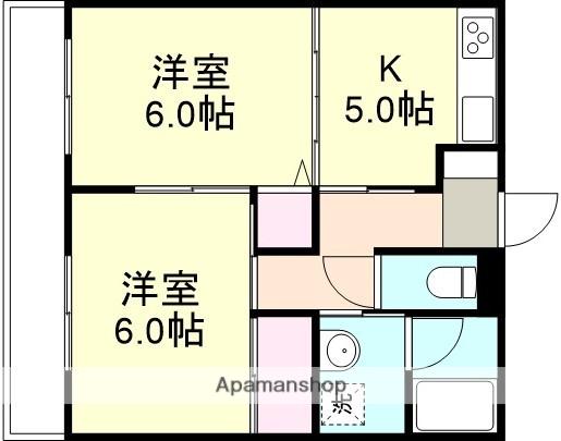 サンフラワーコート(2K/1階)の間取り写真