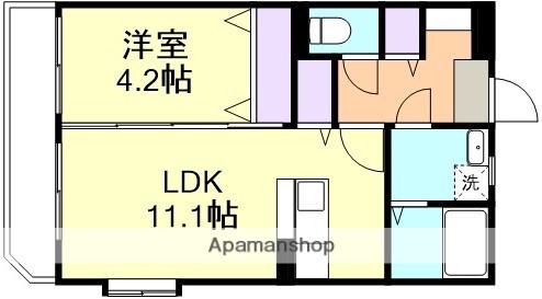 ユーミー総社駅南(1LDK/1階)の間取り写真
