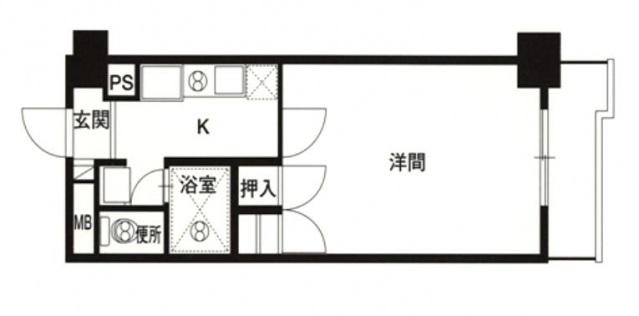 恒和レジデンス(1K/11階)の間取り写真