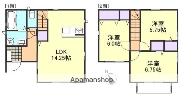 山陽本線 新倉敷駅 徒歩54分 2階建 築9年(3LDK)の間取り写真