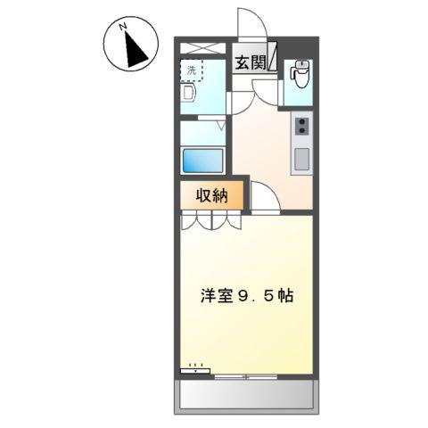 HEARTY RESIDENCE(1K/1階)の間取り写真