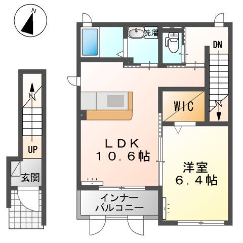 クレール(1LDK/2階)の間取り写真
