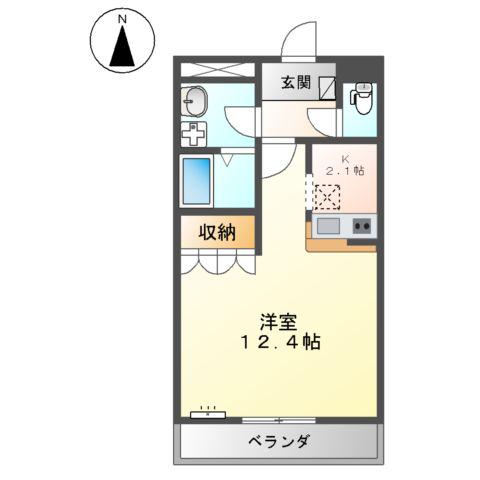 グレースフィオーレ(1K/1階)の間取り写真