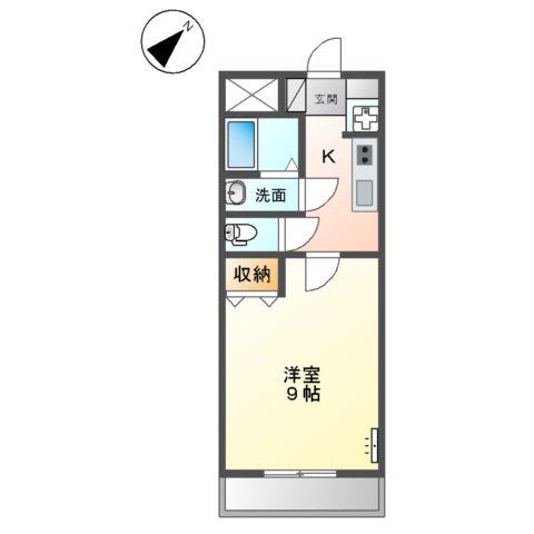 エポックハシマⅡ(1K/1階)の間取り写真