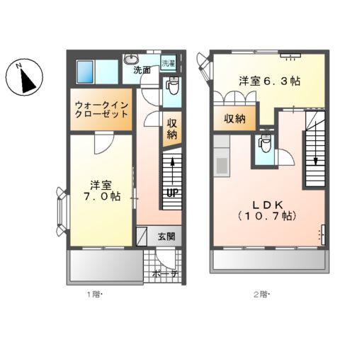グレイスサンハイムⅡ(2LDK/1階)の間取り写真