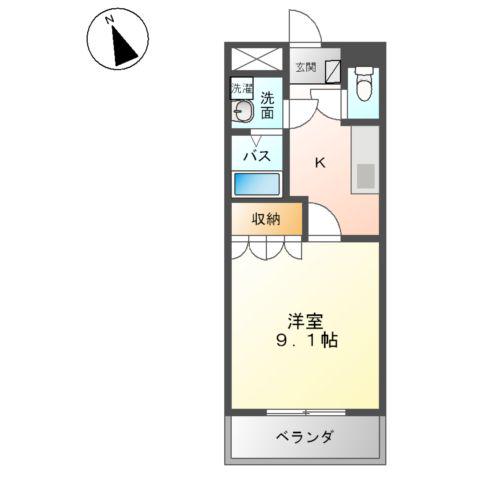 メゾン・ド・アンジュ(1K/2階)の間取り写真