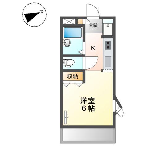 エスポワール(1K/2階)の間取り写真