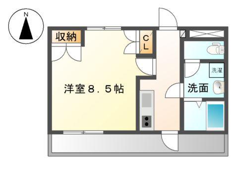メルヴェール(1K/1階)の間取り写真