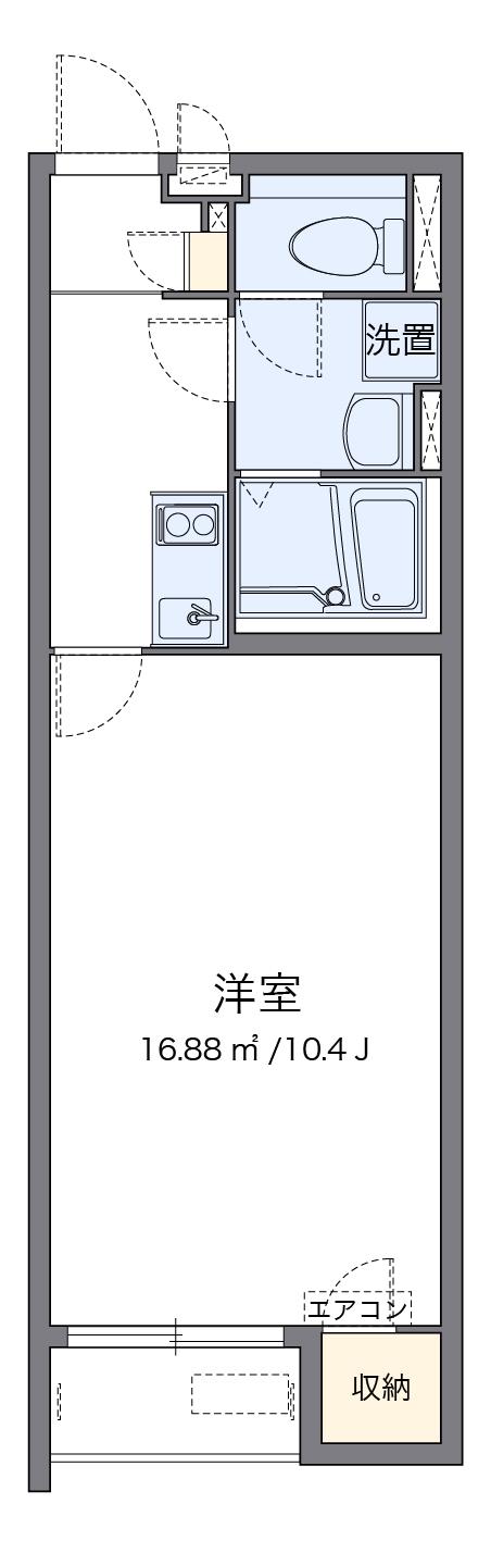 クレイノグランドゥール備前(1K/2階)の間取り写真
