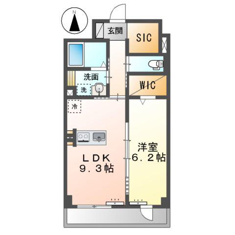 マリーゴールド(1LDK/3階)の間取り写真