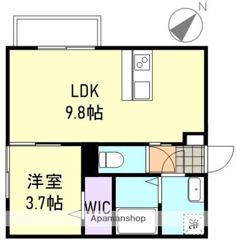 アーブルヴィラージュA棟(1LDK/1階)の間取り写真