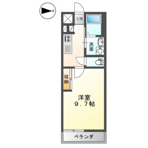 シェノン(1K/2階)の間取り写真