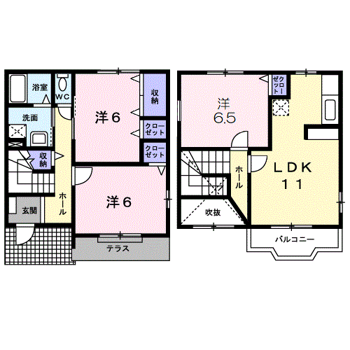ビーグル ビーグルⅡ(3LDK/1階)の間取り写真