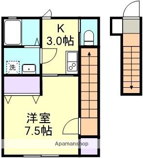 CHIARA A(1K/2階)の間取り写真