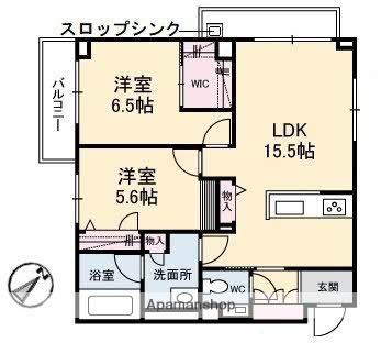 水島臨海鉄道 西富井駅 徒歩18分 3階建 築4年(2LDK/2階)の間取り写真