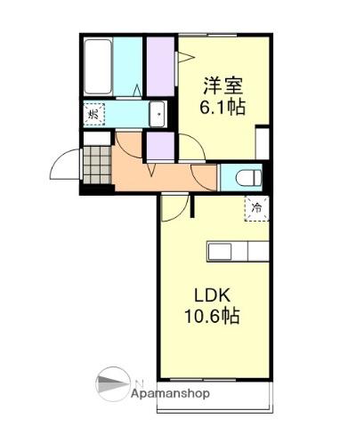 オアゾ新倉敷駅前(1LDK/2階)の間取り写真