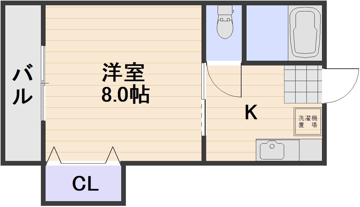 サンパレス弓之町(1K/5階)の間取り写真