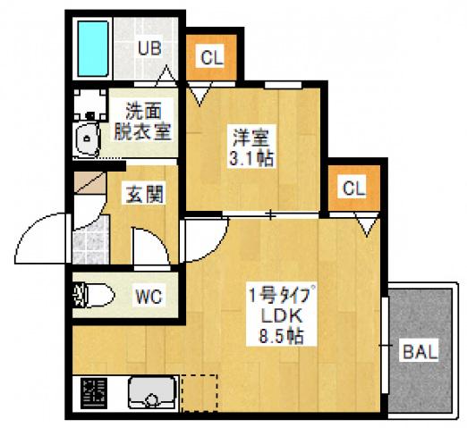 REGALEST ARCGRACE(1LDK/3階)の間取り写真