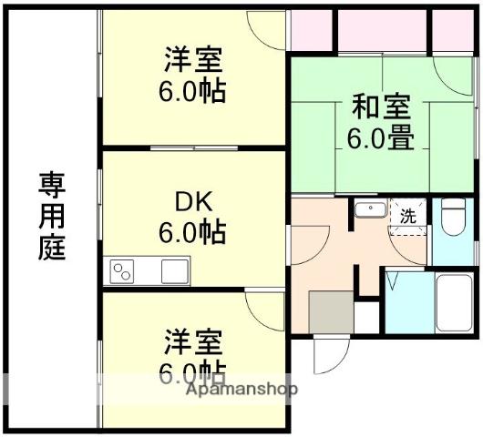 コーポ天城(3DK/1階)の間取り写真