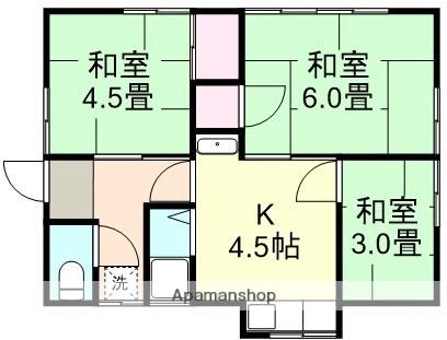 山陽本線 西阿知駅 徒歩29分 1階建 築54年(3K)の間取り写真