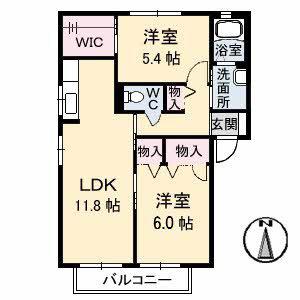 サンヴェール壱番館(2LDK/1階)の間取り写真