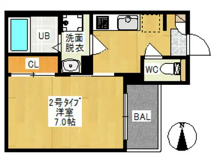REGALEST 上中野(1K/2階)の間取り写真