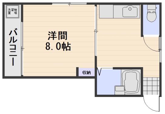 チェルシー青江(ワンルーム/3階)の間取り写真