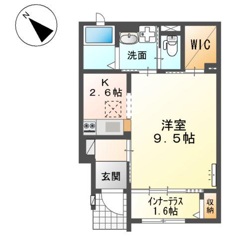 シェルティー(1K/1階)の間取り写真