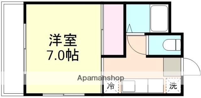 サンリバー南方B棟(1K/3階)の間取り写真