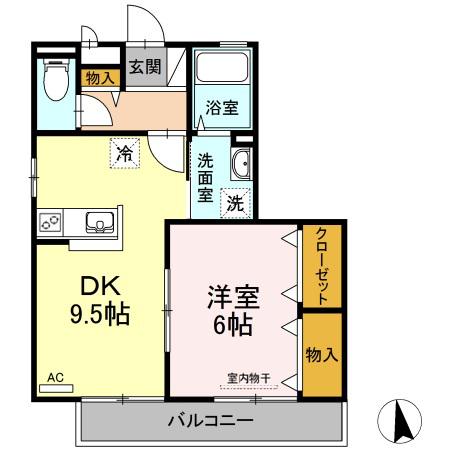 ファミーユ昭和(1DK/3階)の間取り写真