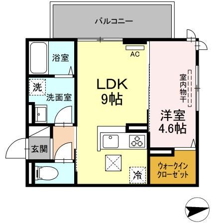 ラ・レコルトⅡ(1LDK/1階)の間取り写真
