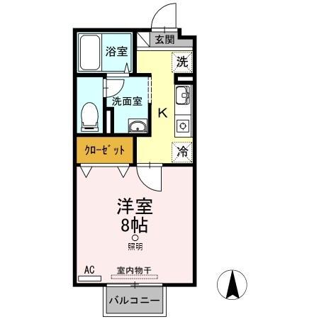 サンハイム(1K/1階)の間取り写真