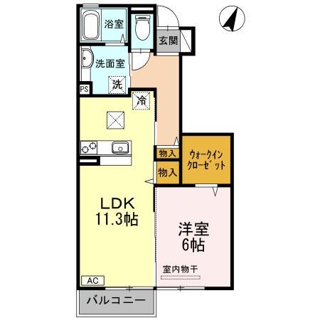 ボヌール(1LDK/1階)の間取り写真