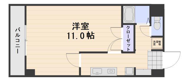 カルム今(1K/3階)の間取り写真