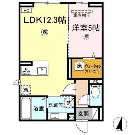 アルカンシェルSAYA Ⅱ(1LDK/1階)の間取り写真