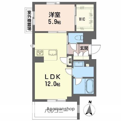 ビィアン アテリア(1LDK/3階)の間取り写真