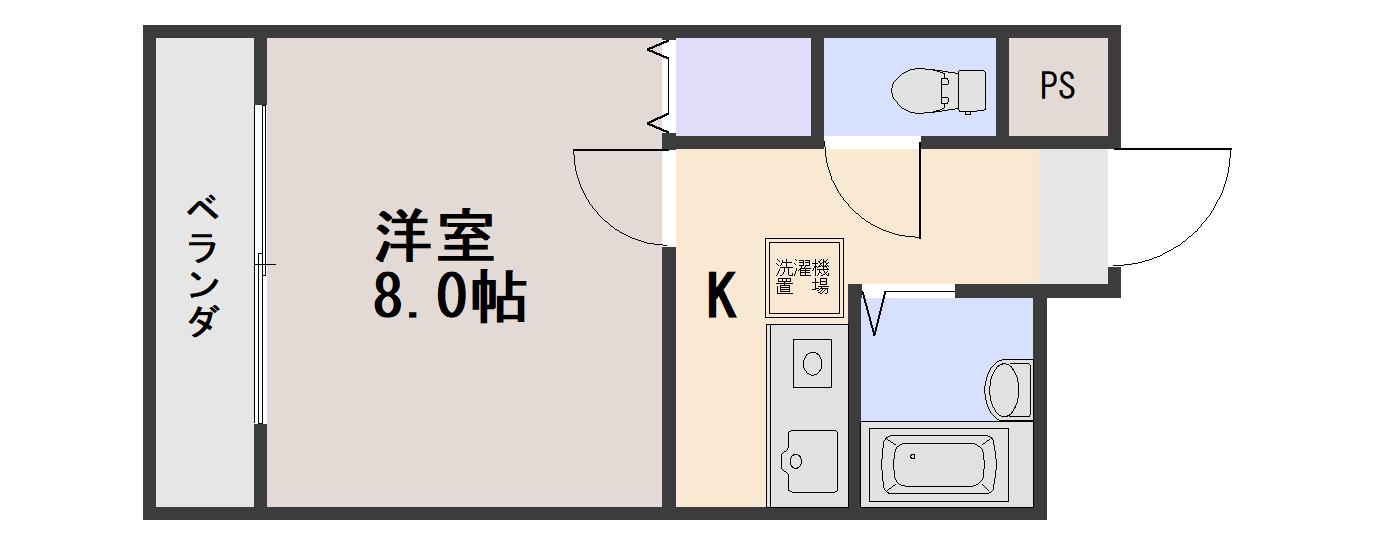 グランシャリオ津高弐番館(1K/5階)の間取り写真